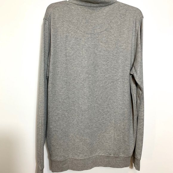 Peter Millar Gray Lightweight Stretch 1/4 Zip Mock Neck Pullover Size Large - Picture 9 of 10